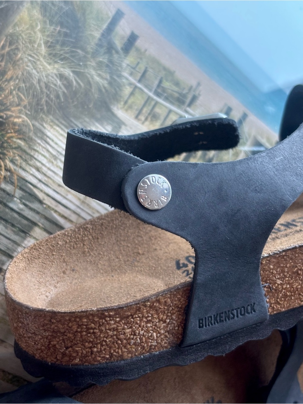 Birkenstock 💅🌴 Kumba Black Leather Adjustable Strap Sandals 9 9.5 40 NEW - Picture 8 of 9